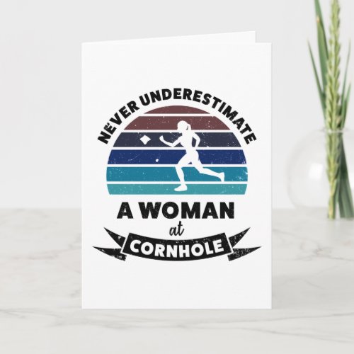 Funny Woman at Cornhole Gift for Women Card