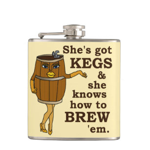 Funny Woman Beer Brewer Hip Flask