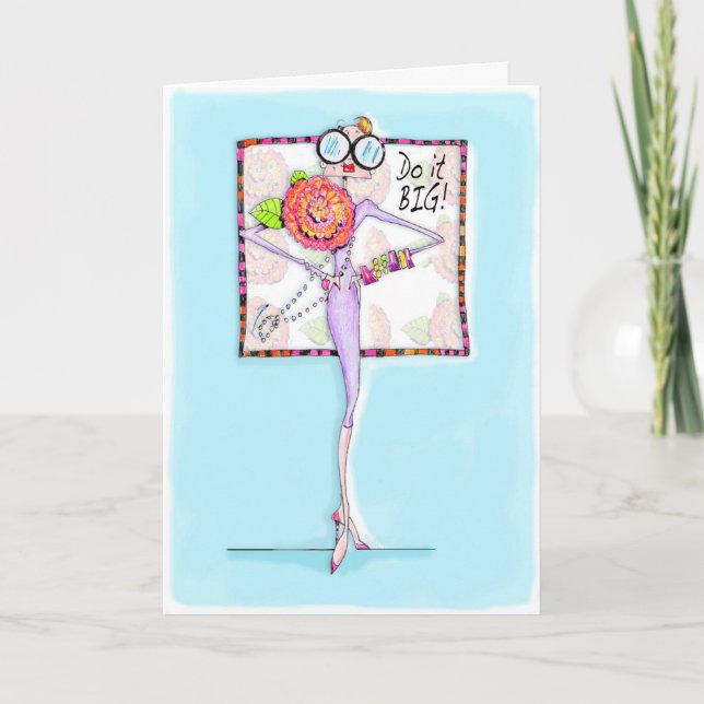 Funny Woman birthday card, birthday card friend (Front)