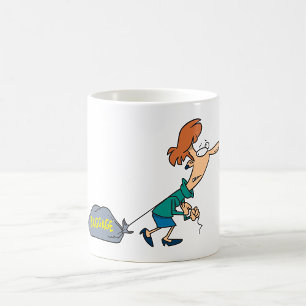 Funny Woman Carrying Emotional Baggage Coffee Mug