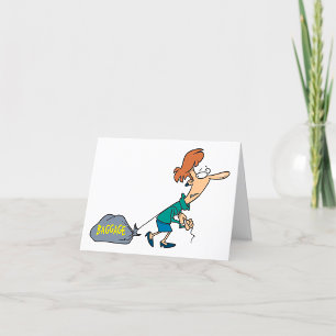 Funny Woman Carrying Emotional Baggage Letterpress Thank You Card