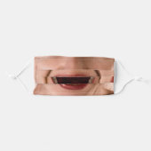 funny woman happy laughing mouth adult cloth face mask (Front, Folded)