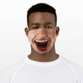 funny woman happy laughing mouth adult cloth face mask (Worn)