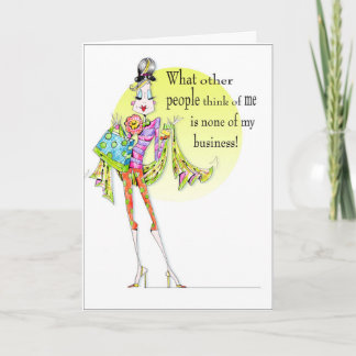Funny woman humor birthday card for women only!