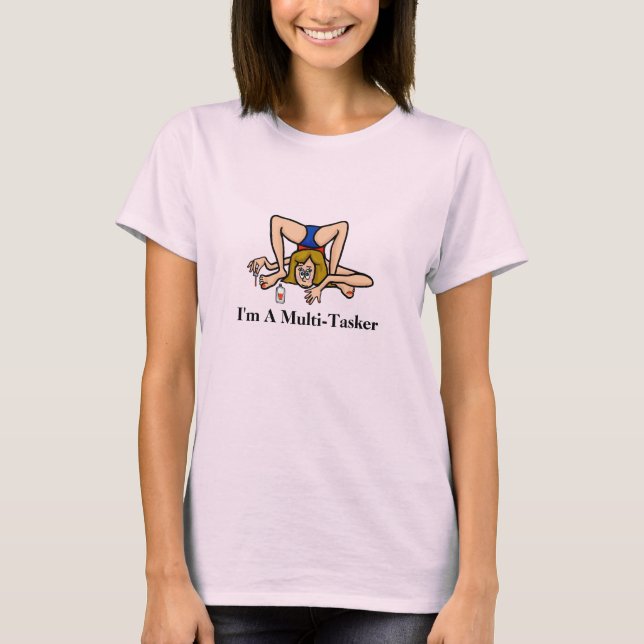 Funny Woman Mani-Pedi Yoga T-Shirt (Front)