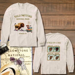 Funny woman on car takes picture Bison T-Shirt Tri-Blend Shirt