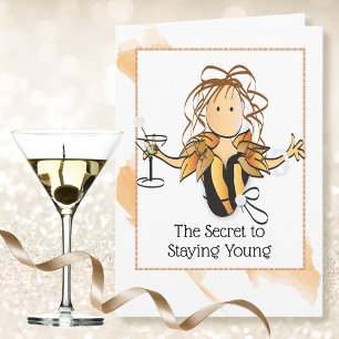 Funny Woman Snarky Cartoon for her Birthday Card