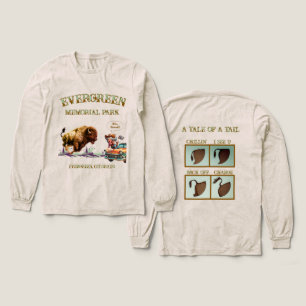 Funny woman taking picture of wild bison T-Shirt Tri-Blend Shirt
