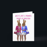 Funny womans age saying birthday card<br><div class="desc">Easily personalize this funny modern digital humorous fashionable crazy bunny  rabbit girls dressed in blue and pink,  with fun age is just a number,  yours is unlisted,  with your own personalized  greeting to make a unique custom birthday card for her.</div>