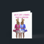 Funny womans age saying birthday card<br><div class="desc">Easily personalize this funny modern digital humorous fashionable crazy bunny  rabbit girls dressed in blue and pink,  with fun age is just a number,  yours is unlisted,  with your own personalized  greeting to make a unique custom birthday card for her.</div>