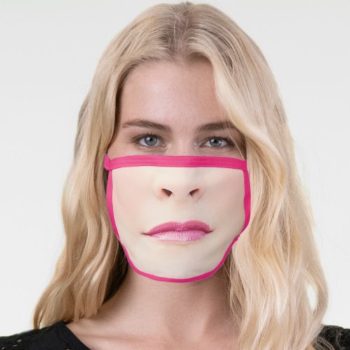 Funny Womans Face Photo Upload Your Custom Photo Face Mask