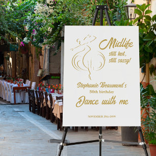 Funny Woman's Gold Midlife Still Hot 50th Birthday Foam Board