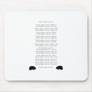 Funny Wombat Poem - Wombat dingbat cricket bat. Mouse Pad