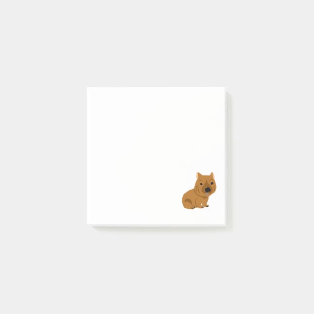 Funny Wombat Primitive Art Post-it Notes (Front)