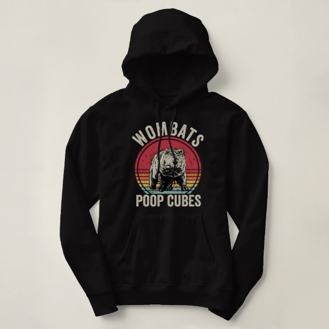 Funny Wombats Poop Cubes Hoodie (Design Front)