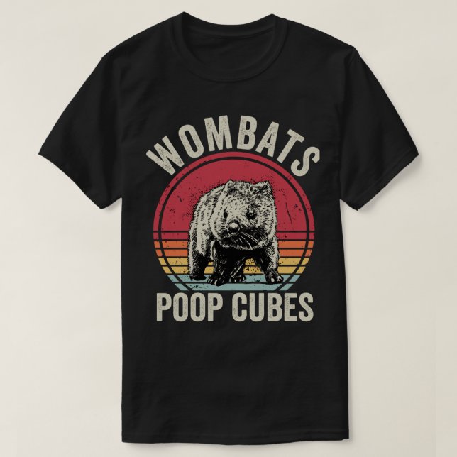 Funny Wombats Poop Cubes T-Shirt (Design Front)