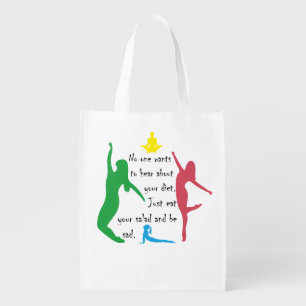 Funny Women Fitness quotes ,Gifts , motivation Grocery Bag