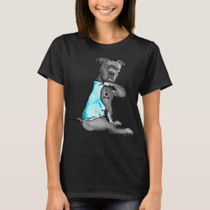 Funny Women Gifts Dog Pitbull I Love Mom Tattoo Gi T-Shirt