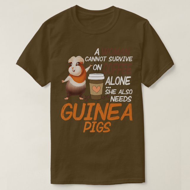 Funny Women Guinea Pigs Coffee Lover Gift Caffeina T-Shirt (Design Front)