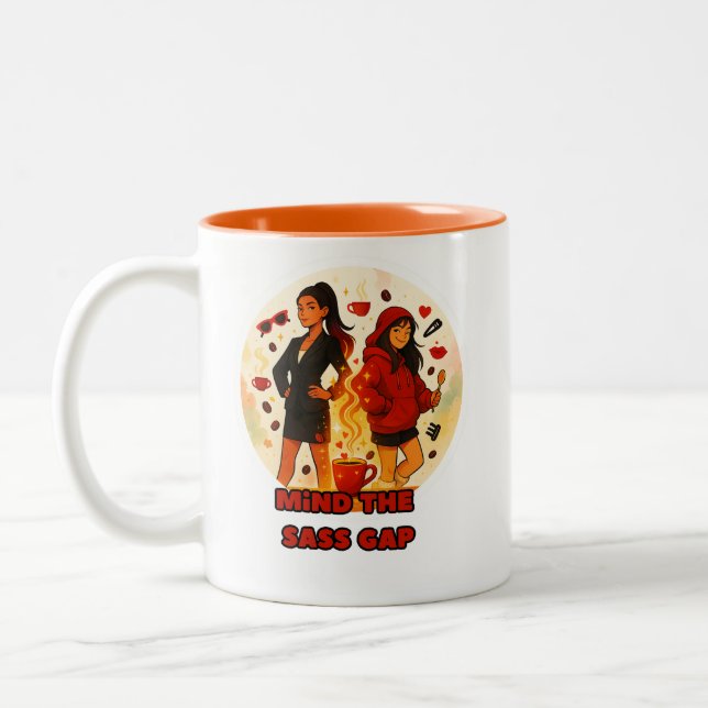 funny women’s coffee mug (Left)