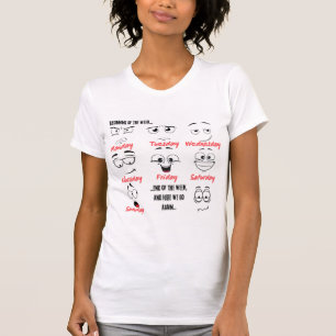 Funny women T-Shirt with nice face moods through