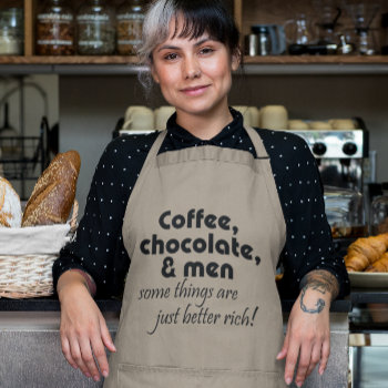 Funny Womens Apron Coffee Chocolate Gifts Humor by Wise_Crack at Zazzle