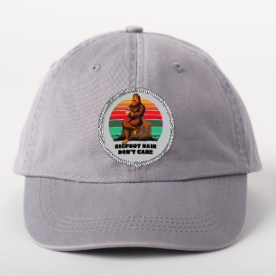 Funny Women's Bigfoot Hair Don't Care Hat Backpack Patch