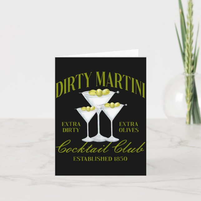 Funny Womens Dirty Martini Social Club Drinking Ta Card (Front)