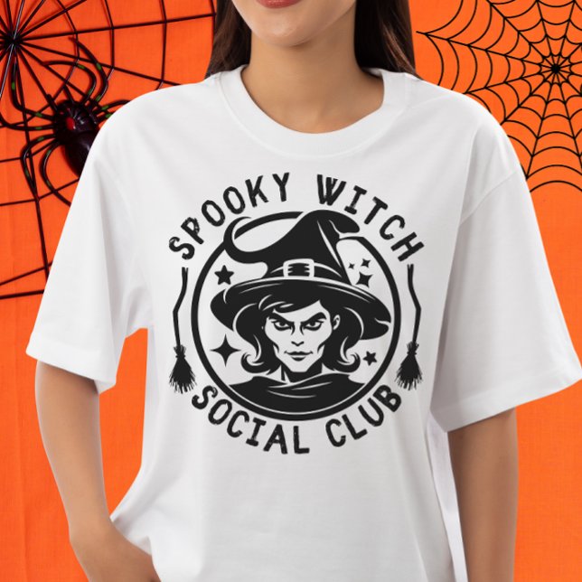 Funny Womens Halloween Spooky Witch Social Club  T-Shirt (Creator Uploaded)
