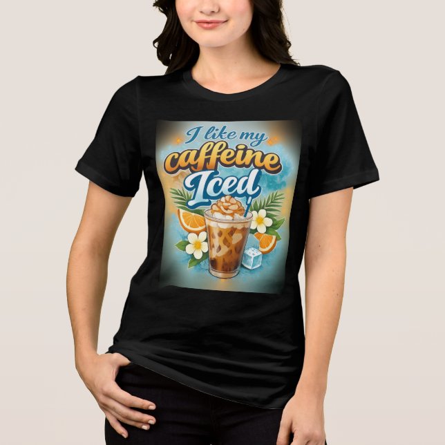 Funny Womens Iced Coffee Lovers  Tri-Blend Shirt (Front)
