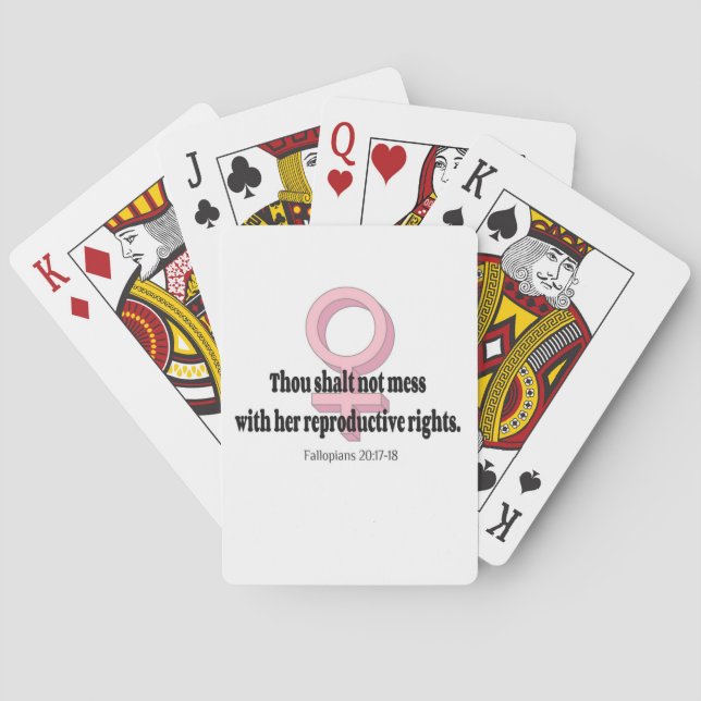 Funny Womens Rights Quote Poker Cards (Back)