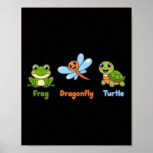Funny Womens Subtle Political Humor Frog Dragonfly Poster (Front)