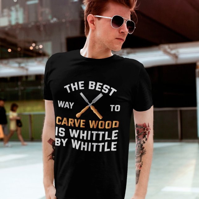 Funny Wood Carving Whittling Tools Woodworking T-Shirt (Creator Uploaded)