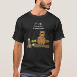 Funny Wood Turning Beaver And Grasshopper Cartoon T-shirt at Zazzle