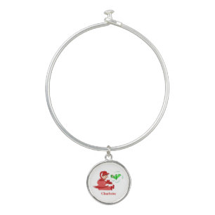 Funny wooden play figures bangle bracelet