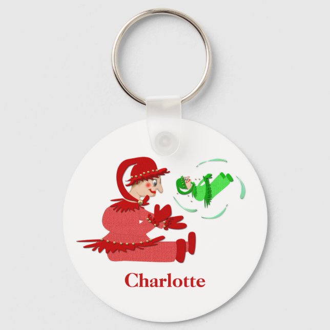 Funny wooden play figures keychain (Front)