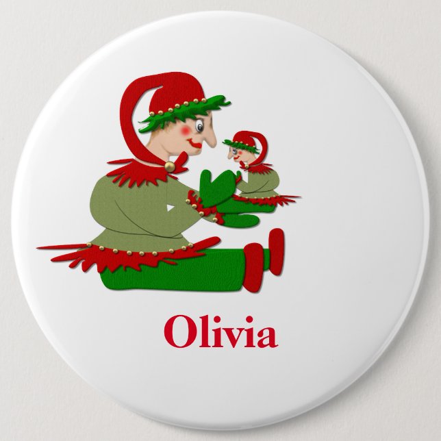 Funny wooden play figures,Personalized kids Button (Front)