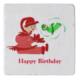 Funny wooden play figures,Personalized kids Trivet