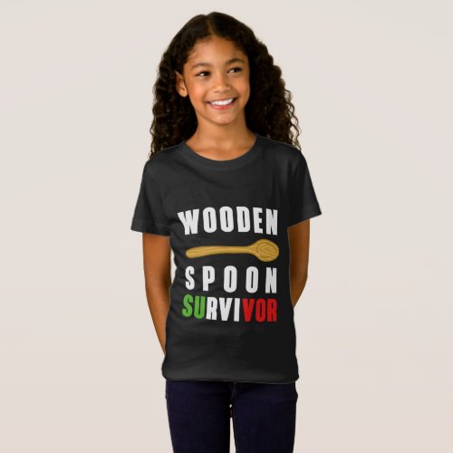 Funny wooden spoon survivor italian experiance T_Shirt