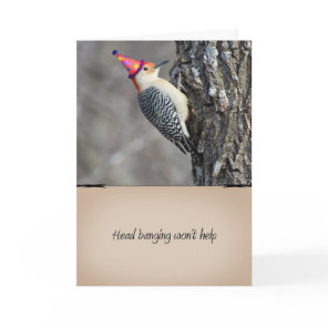 Funny Woodpecker Birthday Card