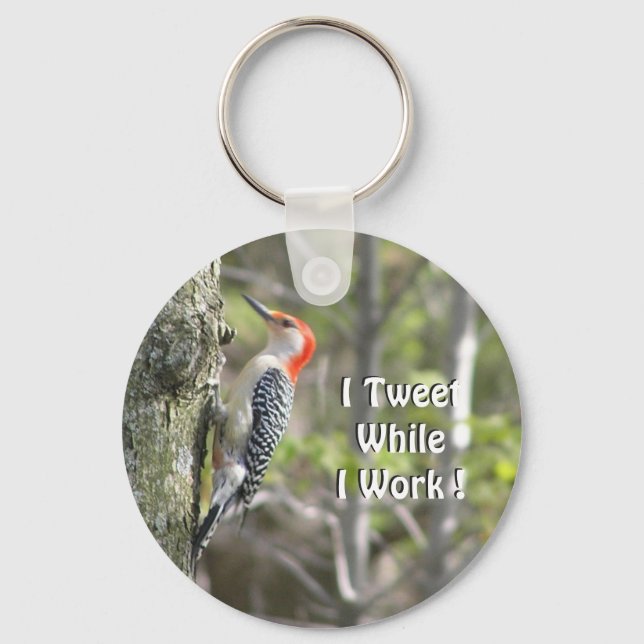 Funny Woodpecker   Original Working Tweeter Keychain (Front)