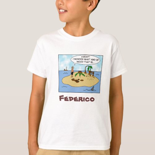 Funny Woodturner Cartoon Custom Name Kids T Shirt