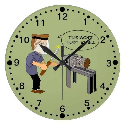 Funny Woodturning Cartoon Clock with Minutes