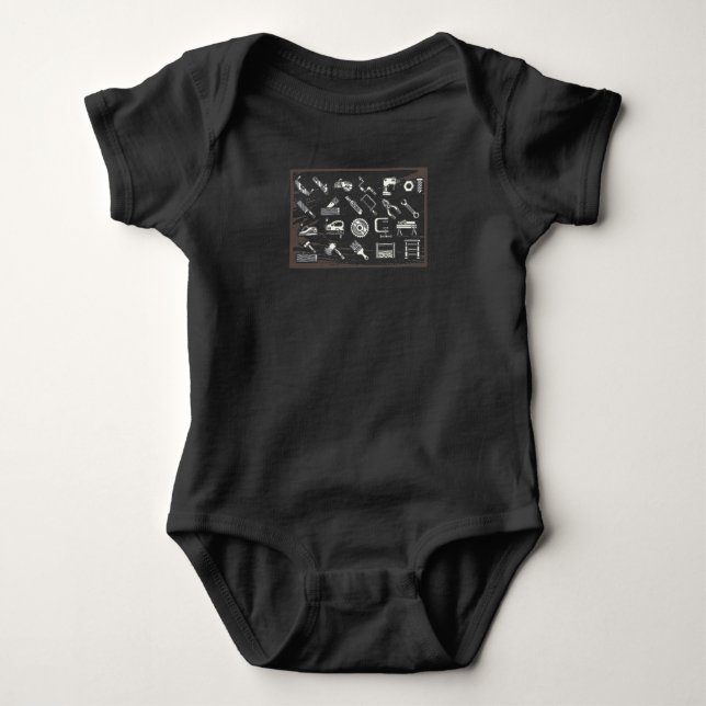 Funny Woodworking Dad Father Carpenter Baby Bodysuit (Front)