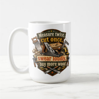 Funny Woodworking Measure Twice Mug