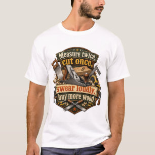 Funny Woodworking Measure Twice T-Shirt