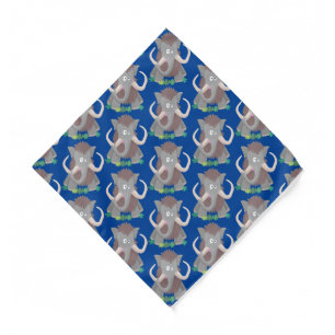 Funny woolly mammoth cartoon illustration bandana