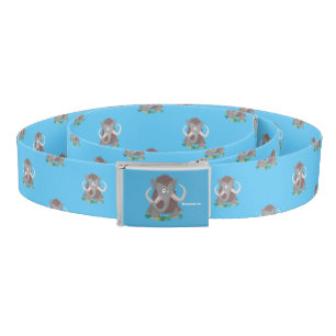 Funny woolly mammoth cartoon illustration belt
