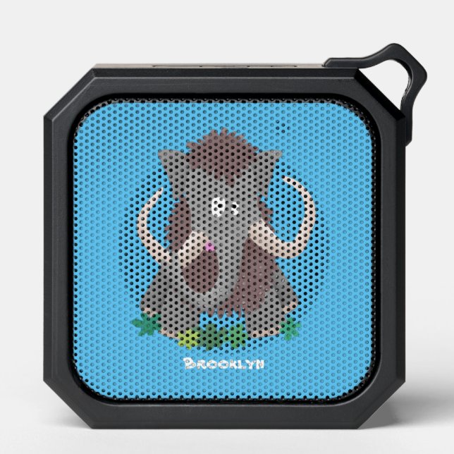 Funny woolly mammoth cartoon illustration bluetooth speaker (Front)