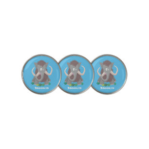 Funny woolly mammoth cartoon illustration golf ball marker